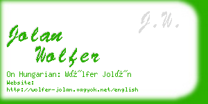 jolan wolfer business card